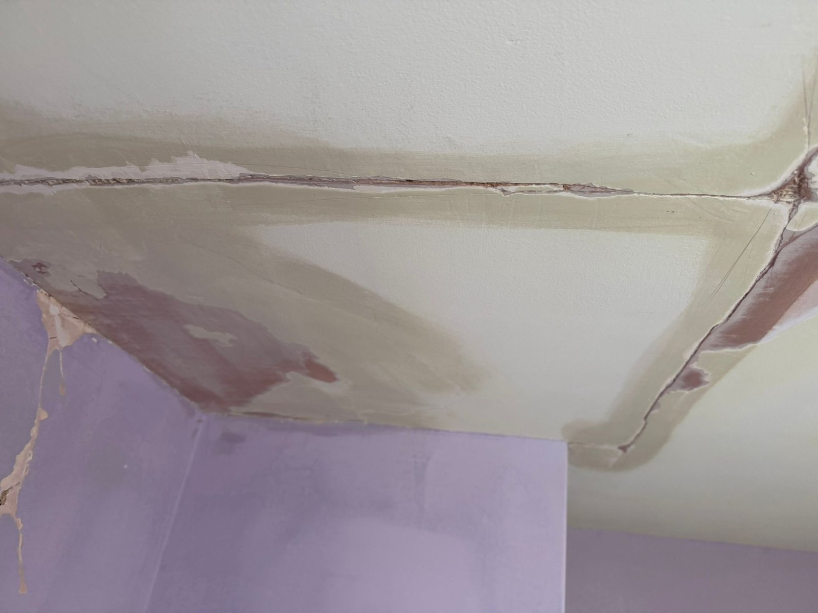 A cracked ceiling